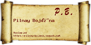 Pilnay Bojána névjegykártya